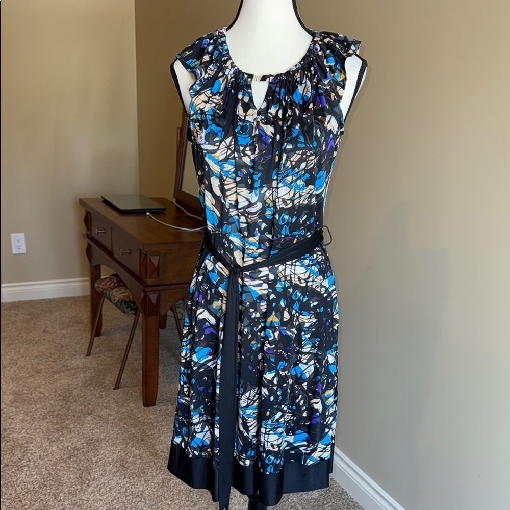George Blue and Black Midi Sundress